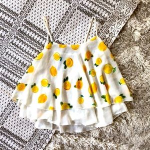 Citrus Squeeze Cropped Flutter Tank Sz Small orange